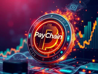 Visualizing **Paycoin rebranding** to PayChain with token burn and new distribution models.