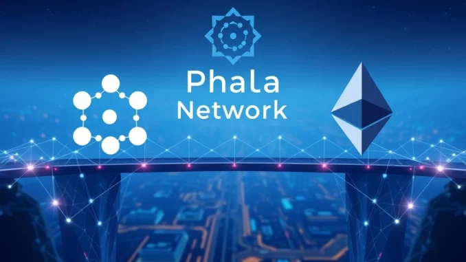 Visualizing Phala Network's strategic migration from Polkadot to Ethereum L2, symbolizing a significant blockchain evolution.
