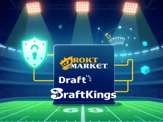 Polymarket and DraftKings logos symbolize their collaboration in the prediction market, ensuring regulated clearinghouse operations.