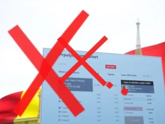 Romanian authorities blacklisting Polymarket Romania, symbolizing regulatory action against an unlicensed prediction market.