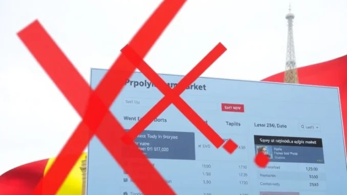 Romanian authorities blacklisting Polymarket Romania, symbolizing regulatory action against an unlicensed prediction market.