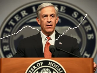 Federal Reserve Chair Jerome Powell discussing the alarming near-zero job growth rate, highlighting the critical economic outlook.