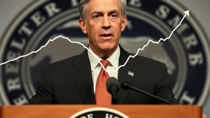 Federal Reserve Chair Jerome Powell discussing the alarming near-zero job growth rate, highlighting the critical economic outlook.