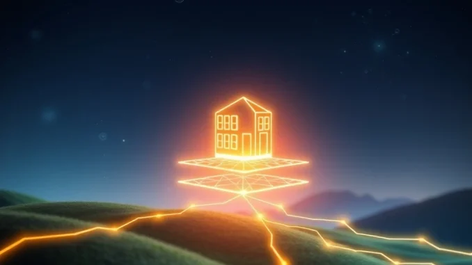 Visualizing the transformative impact of the Inveniam Chain on real estate blockchain, connecting digital assets to physical property securely.