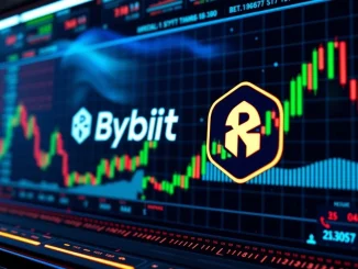 A visual representation of the RECALL token logo integrated with the Bybit crypto exchange interface, symbolizing the upcoming spot trading listing.