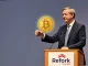 Nigel Farage announces Reform UK accepting crypto donations, symbolizing a new era for political fundraising.