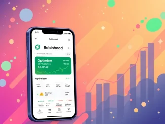 Robinhood app interface showing Optimism (OP) crypto trading, symbolizing the new Robinhood Optimism listing.
