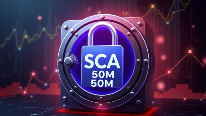 Visualizing Scallop's significant 50 million SCA tokens locked, symbolizing long-term commitment and stability in its decentralized finance platform.