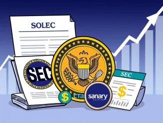 Canary Capital's spot Solana ETF application documents with SEC seal, signifying progress towards Solana ETF approval.