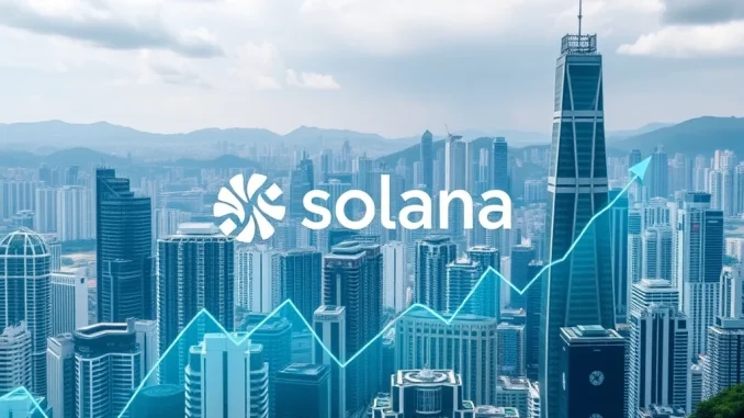 Hong Kong skyline at dusk, symbolizing financial innovation after the Hong Kong SFC approved the Solana ETF.