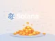 An illustration depicting the Solana Foundation strategically distributing discounted SOL tokens to various entities, symbolizing Solana ecosystem growth.
