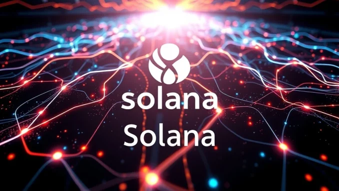 Visual representation of Solana network stability during a record liquidation event, showcasing high performance and resilience.
