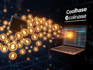 Illustrates a significant Solana transfer of 2.2 million SOL moving to a Coinbase deposit, symbolizing a major crypto whale transaction and its potential market implications.