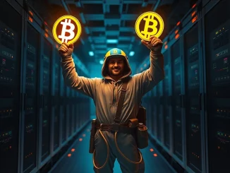 Image conveying the triumph of a solo Bitcoin miner discovering a block and earning a significant Bitcoin block reward.