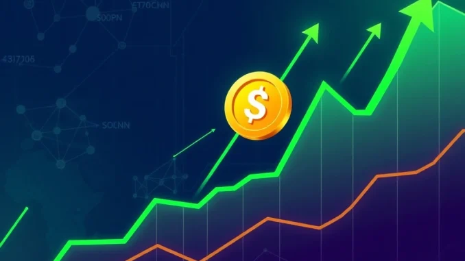 A chart illustrating the SOON token's impressive price surge to a new all-time high, highlighting its market momentum.