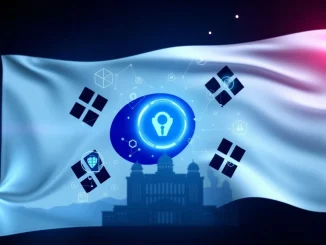 Visualizing **South Korea blockchain** integration, showing Metadium DID securing public services through a national pilot project.