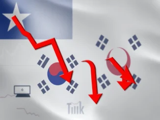 Graph illustrating the significant decline in South Korea stablecoin trading volume, impacting major crypto exchanges.