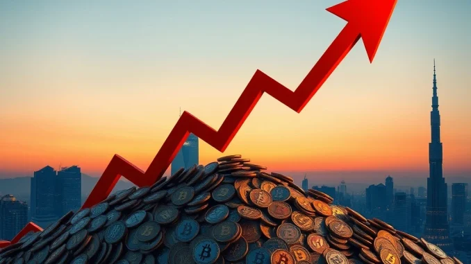Graph showing South Korean crypto trading volume plummeting amidst a boom in new coin listings on Korean crypto exchanges.