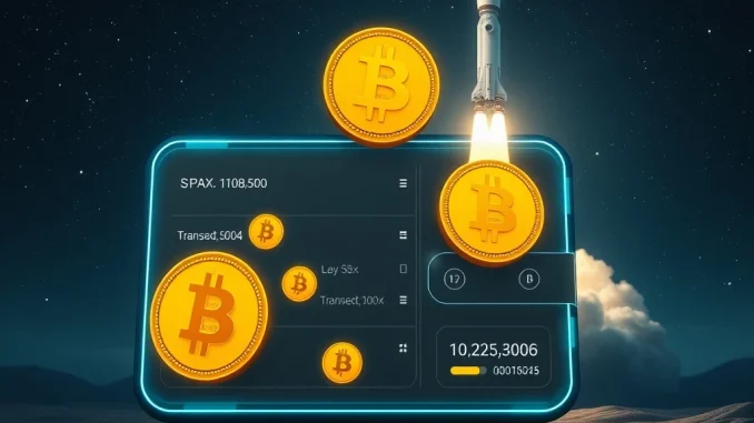 SpaceX Bitcoin transfer to a secure digital wallet, emphasizing strategic crypto custody.