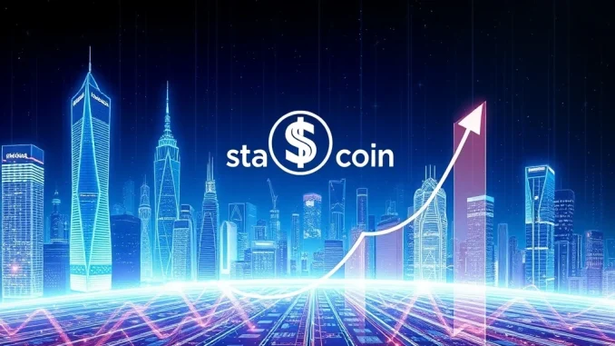 Visual representation of the expanding stablecoin market, illustrating Citigroup's $1.9 trillion forecast and its impact on the digital currency future.