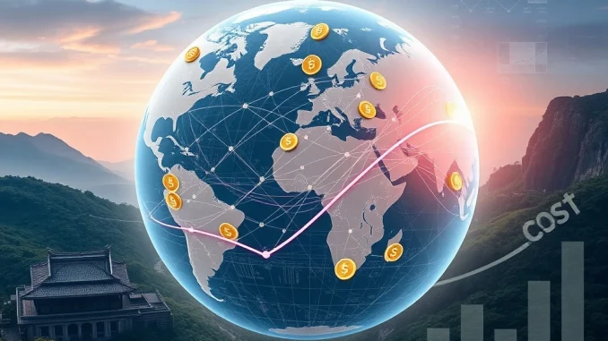 Digital stablecoins dramatically cutting cross-border payment costs as reported by KPMG, showing financial innovation.