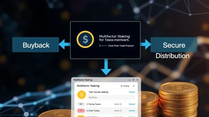 Illustrates the STBL buyback and USST token staking, symbolizing secure digital asset management and growth within the stablecoin protocol.