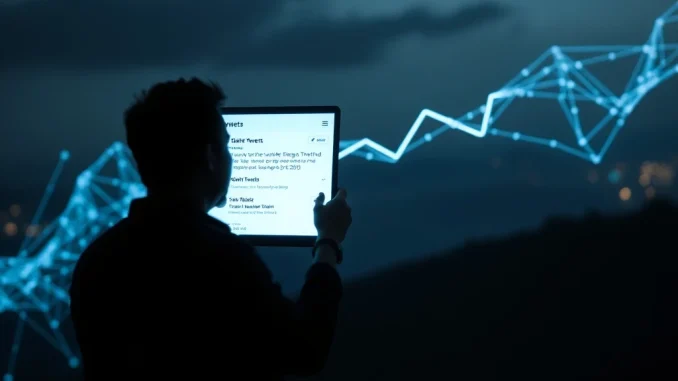 A digital silhouette representing Story co-founder Jason Zhao deleting tweets, symbolizing a sudden departure and sparking crypto project transparency concerns.