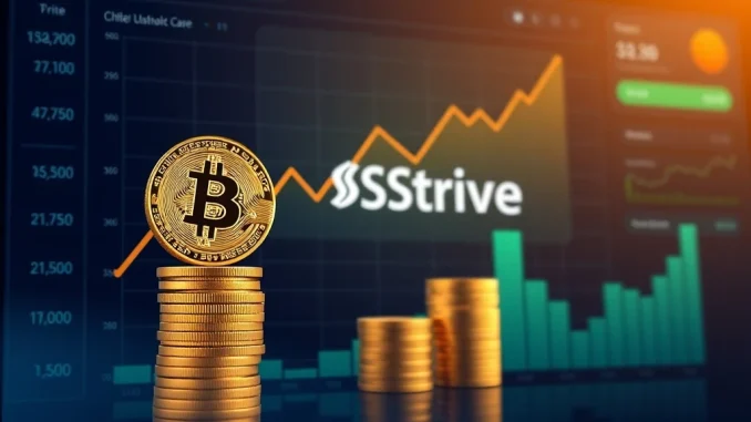 A financial chart visually representing Strive's significant Bitcoin holdings and strategic crypto investment growth.