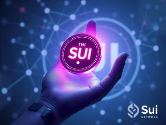 Digital representation of community ideas shaping Sui governance, with a SUI token at the center, symbolizing the rewarding challenge.