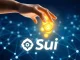 A visual representation of the Sui Name Service airdrop, depicting digital tokens being distributed as rewards to early DAO participants.