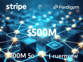 Visualizing Tempo's groundbreaking $500M funding for its payments blockchain, backed by industry giants Stripe and Paradigm.