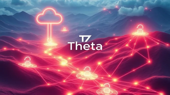 Visualizing the secure and innovative hybrid **edge-cloud architecture** enabling advanced **decentralized computing** applications, secured by the **Theta Labs patent**.