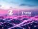 Deutsche Telekom and Theta Network logos merging, symbolizing their strategic validator node partnership for decentralized video.