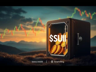 A visual representation of digital assets being released from a lock, symbolizing significant token unlocks and their potential crypto market impact, particularly the SUI unlock.