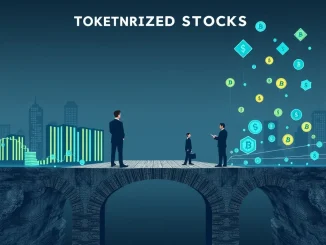 An illustration contrasting traditional finance and crypto, highlighting the limited benefits of tokenized stocks for public blockchains.