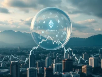 Visualizing Tom Lee's warning about the **crypto bubble** bursting for public firms, showing a market downturn for digital asset treasuries.