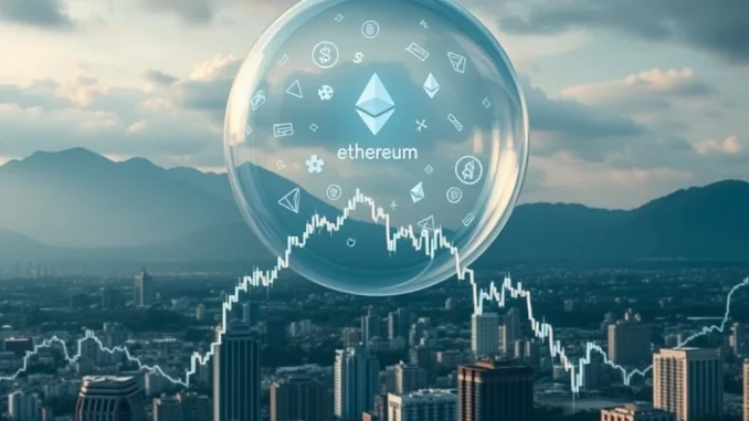 Visualizing Tom Lee's warning about the **crypto bubble** bursting for public firms, showing a market downturn for digital asset treasuries.