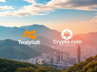 Visualizing the Travel Wallet and Crypto.com partnership, highlighting the future of won-based stablecoin payments in South Korea.