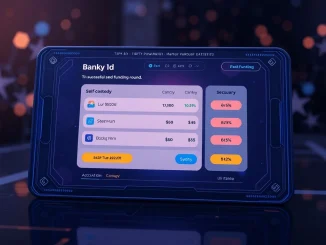 A visual representation of Tria's successful **neobank infrastructure** funding, showing secure digital assets and growth potential in Web3 finance.