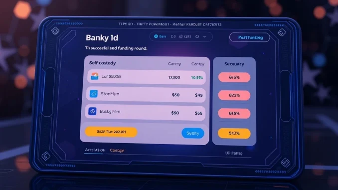 A visual representation of Tria's successful **neobank infrastructure** funding, showing secure digital assets and growth potential in Web3 finance.