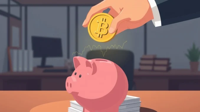 A visual representation of cryptocurrency investments impacting traditional retirement savings, highlighting the potential financial volatility warned by senators regarding Trump's crypto retirement funds plan.