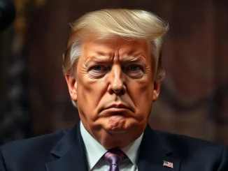 Former President Donald Trump delivering a critical warning about potential US intervention in Gaza due to Hamas killings, emphasizing geopolitical impact crypto investors watch.