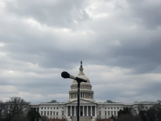 Donald Trump addressing the media, emphasizing the urgent need to resolve the government shutdown and end the political deadlock.