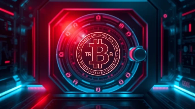 TRUMP Memecoin Issuer Unveils Strategic Digital Asset Treasury Plan A secure digital vault representing a digital asset treasury, with a subtle nod to the TRUMP memecoin, symbolizing strategic crypto treasury management.