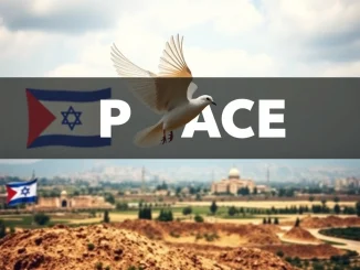 Depiction of a hopeful resolution for the Trump peace plan, symbolizing agreement between Israeli and Hamas representatives.