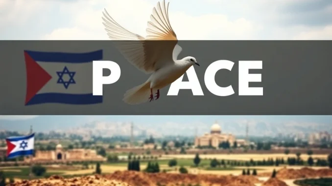 Depiction of a hopeful resolution for the Trump peace plan, symbolizing agreement between Israeli and Hamas representatives.