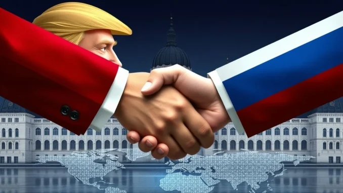 Leaders' handshake in Budapest, symbolizing the Trump Putin Meeting and potential global geopolitical stability.
