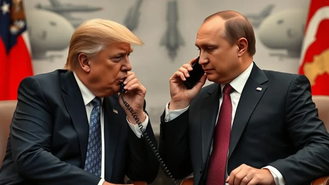 President Trump and Vladimir Putin on a phone call, discussing Tomahawk missiles and global security.
