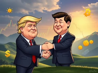 Leaders Donald Trump and Xi Jinping shake hands, symbolizing the crucial Trump Xi meeting and its potential global market implications.