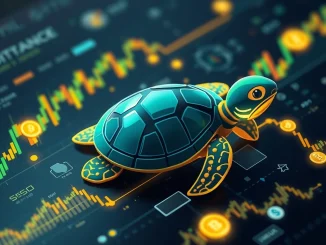 Binance trading interface displaying TURTLE perpetual futures market data and order books.